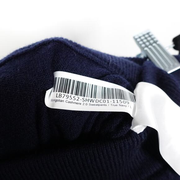 New Imperfect Quince True Navy Blue Mongolian Cashmere Sweatpants Large 3471 - Picture 10 of 13